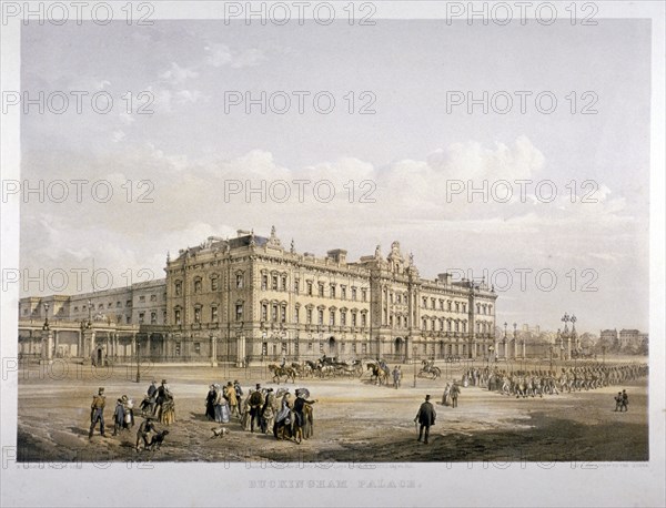 Buckingham Palace, London, 1852. Artist: E Walker