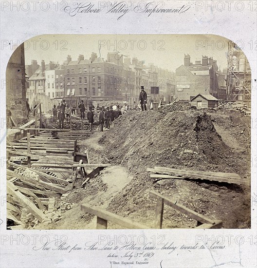 Holborn Viaduct, London, 1869. Artist: Anon