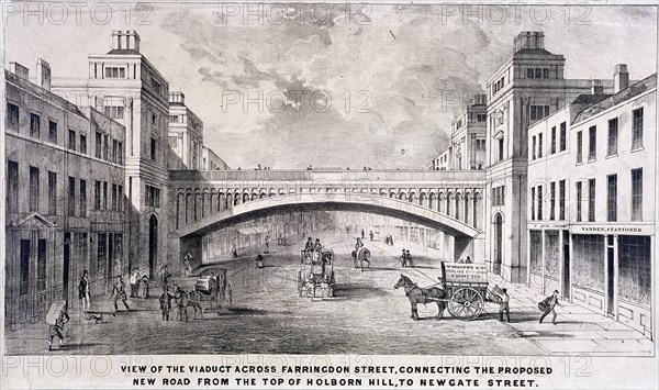 Holborn Viaduct, London, 1869. Artist: GS Willis