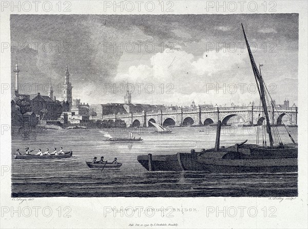 London Bridge (old), London, 1798. Artist: J Dadley