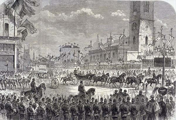 State opening of Holborn Viaduct, London, 1869. Artist: Anon