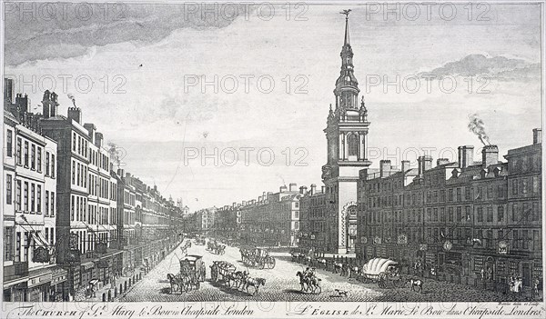 St Mary-le-Bow, London, 1757. Artist: Thomas Bowles