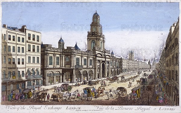 Royal Exchange (2nd) exterior, London, 1761. Artist: Mothey Lairee
