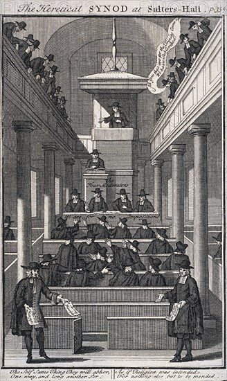 'The Heretical Synod at Salters' Hall Chapel', London, 1720. Artist: Anon