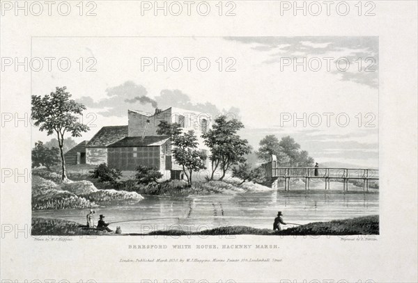 View of Beresford White House, Hackney Marsh, Hackney, London, 1830. Artist: Edward Duncan