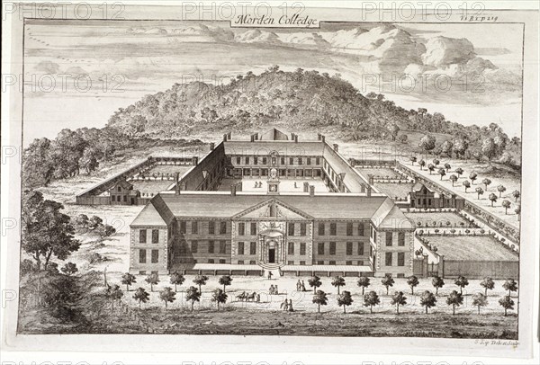 Bird's-eye view of Morden College, Greenwich, London, c1710. Artist: Johannes Kip