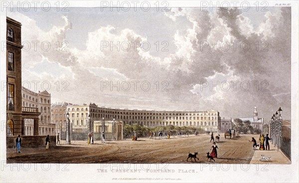 Portland Place, Marylebone, London, 1822. Artist: Anon