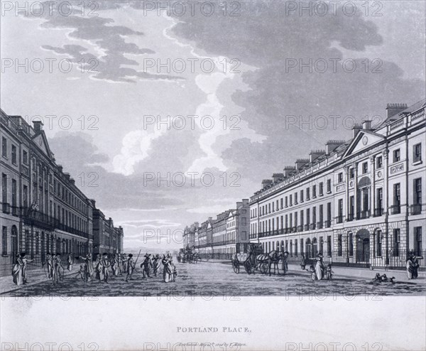 Portland Place, Marylebone, London, 1800. Artist: Anon