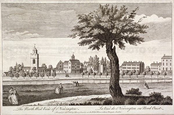 North west view of Stoke Newington, London, c1750. Artist: Anon