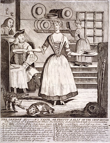 'The London al - n's taste, or pretty Sally of the chop-house', 1750. Artist: Anon