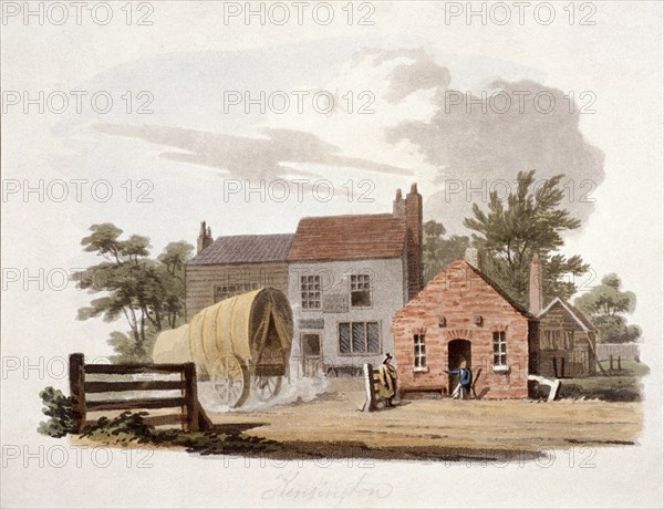 Kensington Turnpike, London, c1810. Artist: William Pickett