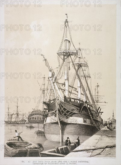 Ship in the East India Docks, London, c1840. Artist: Anon