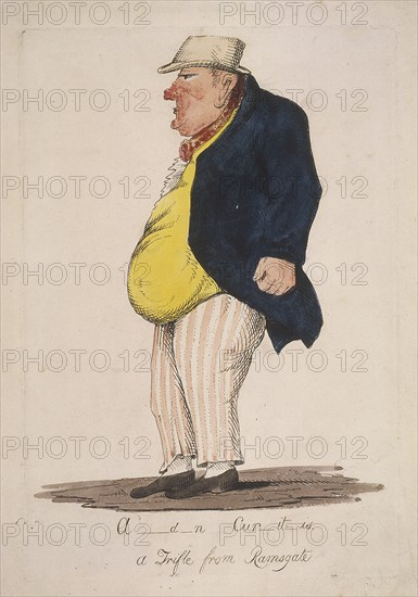 'A_d_n Cur_it_is. a Trifle from Ramsgate', (Alderman Curtis), c1821. Artist: Anon