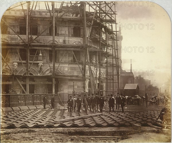 Holborn Viaduct under construction, Holborn, London, 1869. Artist: Henry Dixon