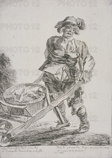 Offal seller, Cries of London, 1760. Artist: Paul Sandby