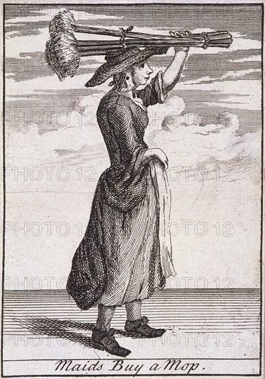 'Maids Buy a Mop', Cries of London, (c1688?). Artist: Anon