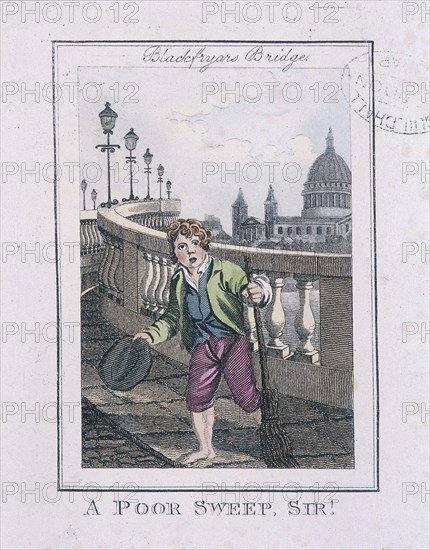 'A Poor Sweep, Sir!', Cries of London, 1804. Artist: Anon