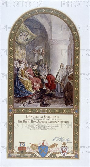 William I granting the charter to the citizens of London, 1899. Artist: John Seymour Lucas