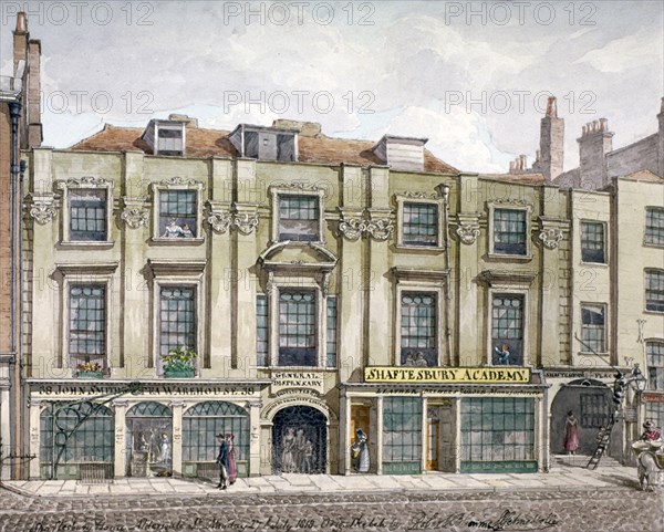 Shaftesbury House, Aldersgate Street, London, 1819. Artist: Robert Blemmell Schnebbelie