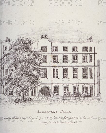 Lauderdale House, Aldersgate Street, London, c1800(?). Artist: Mary Anne Hedger