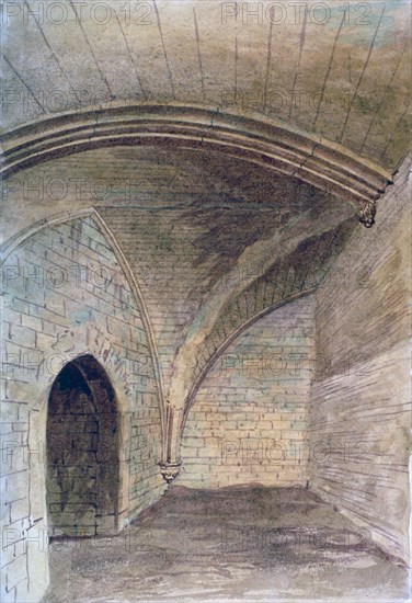 St Michael's Crypt, Aldgate, London, 1876. Artist: John Phillipps Emslie