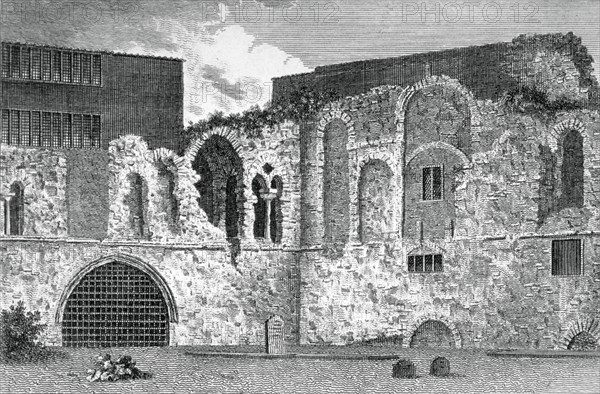 Ruins of the south transept, Church of St Bartholomew-the-Great, Smithfield, City of London, 1800. Artist: Anon