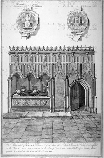 Monument in the Church of St Bartholomew-the-Great, Smithfield, City of London, 1784. Artist: James Basire I