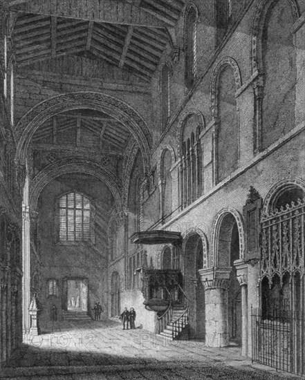 Interior view of the Church of St Bartholomew-the-Great, Smithfield, City of London, 1814. Artist: Joseph Skelton