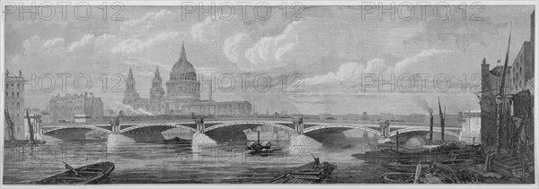 Blackfriars Bridge, London, 1869. Artist: Anon