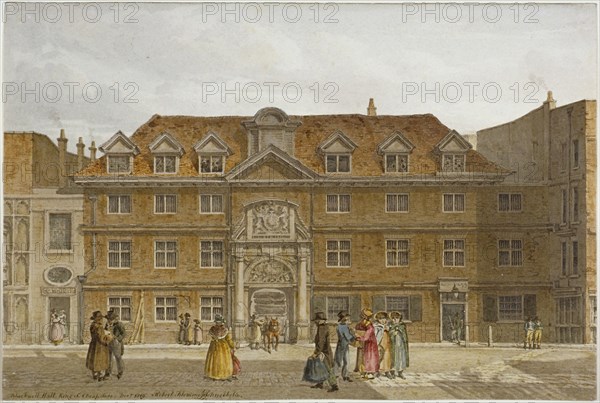 View of Blackwell Hall on King Street, City of London, 1819. Artist ...