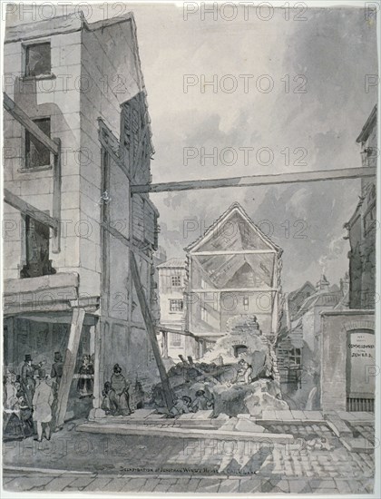 Chick Lane, City of London, 1825. Creator: Robert Blemmell Schnebbelie.