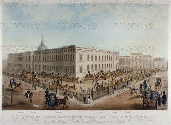 General Post Office, City of London, 1830. Artist: Henry Pyall