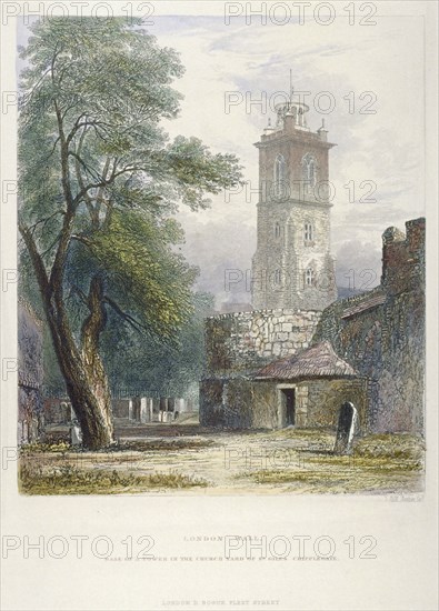 Church of St Giles without Cripplegate, City of London, 1851. Artist: John Wykeham Archer