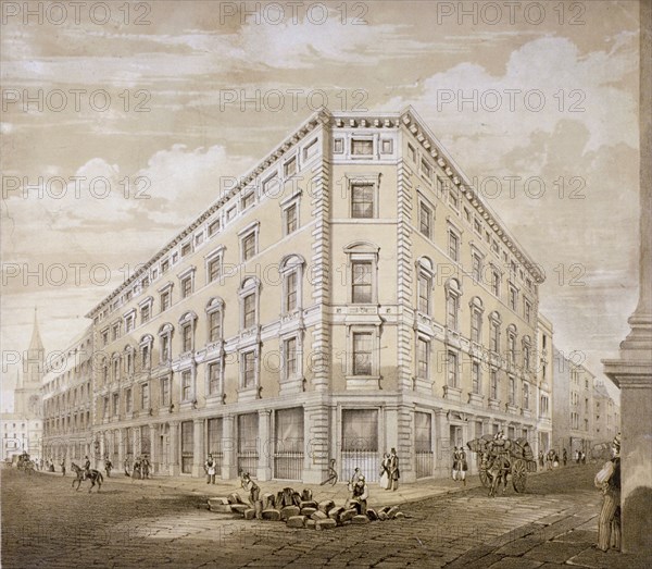 Gresham Street, City of London, 1840. Artist: Martin & Hood