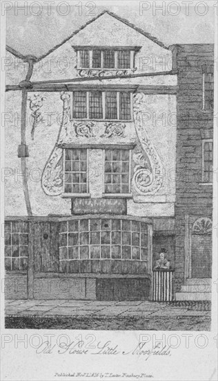 House in Moorfields, City of London, 1816. Artist: Anon