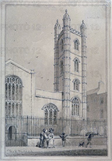 Church of St Mary Aldermary, City of London, 1830. Artist: Thomas Hosmer Shepherd