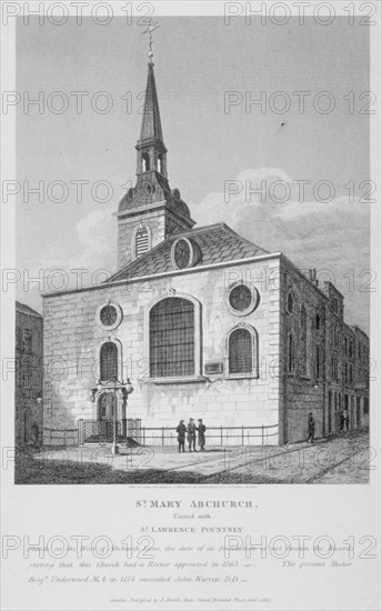 Church of St Mary Abchurch, City of London, 1812. Artist: Joseph Skelton