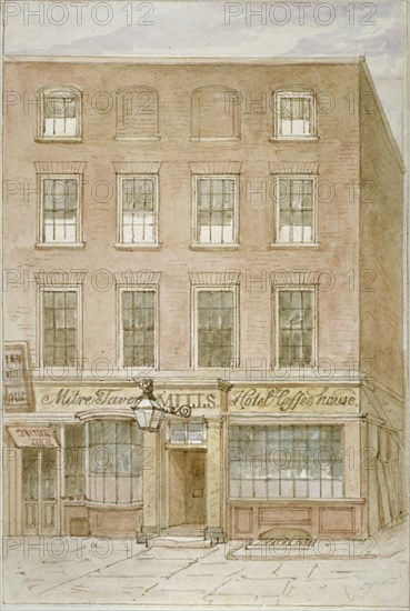 The Mitre Tavern, coffee house and hotel on Mitre Court, Fleet Street, City of London, 1850. Artist: James Findlay