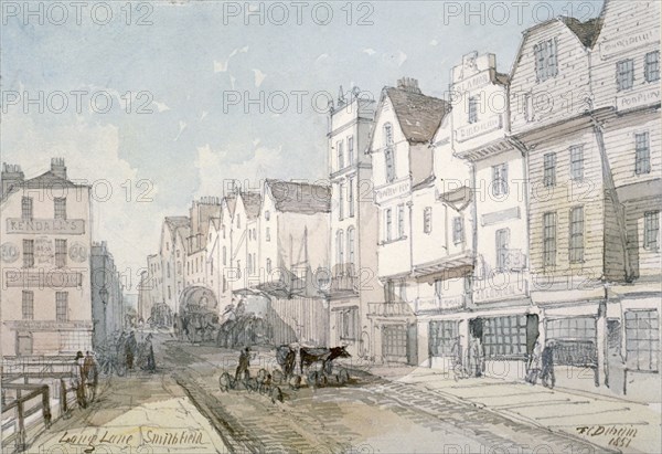 Long Lane, City of London, 1851. Artist: Thomas Colman Dibdin