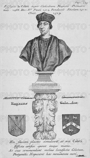 Bust of John Colet who founded St Paul's School in 1512, 1800. Artist: Anon