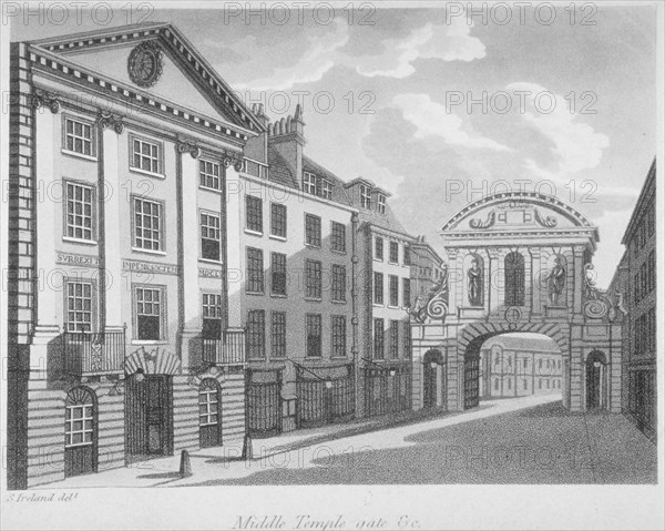 Gate House, Middle Temple, City of London, 1800. Artist: Anon