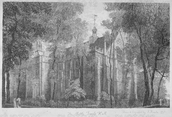 Middle Temple Hall, Middle Temple, City of London, 1798. Artist: Samuel Rawle