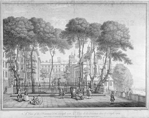 View of Fountain Court, Middle Temple, City of London, 1752. Artist: Henry Fletcher