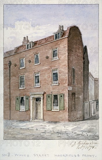 View of no 8 White Street, Moorfields, City of London, 1871. Artist: Charles James Richardson