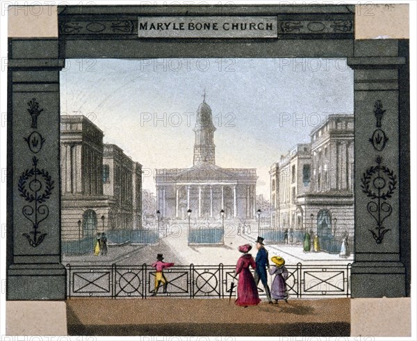 St Marylebone Parish Church, London, c1825. Artist: Anon