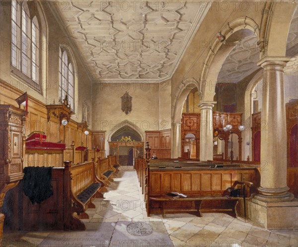 Interior of the chapel in Charterhouse, London, 1885. Artist: John Crowther