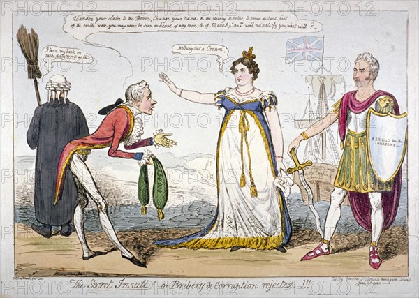 'The secret insult! or bribery & corruption rejected!!!', 1820. Artist: Isaac Robert Cruikshank