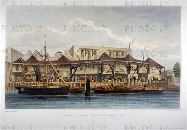 Brewer's Quay, Chester Quay and Galley Quay, Lower Thames Street, City of London, 1841. Artist: Samuel Lumley