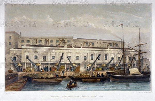 Brewer's Quay, Chester Quay and Galley Quay, Lower Thames Street, City of London, 1841. Artist: Thomas Hosmer Shepherd