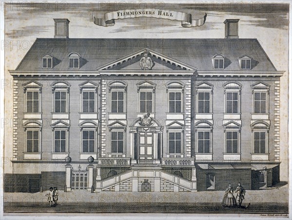 Fishmongers' Hall, City of London, c1750. Artist: Sutton Nicholls